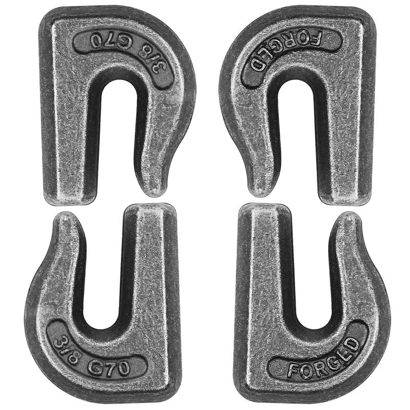 Robbor Grab Hook 3/8" Weld-on Chain G70 Forged Steel Tractor Hook 4Pk Weldable for Car, Truck, SUV, RV, UTV, Tractors - Heavy Duty Tow - Image 2